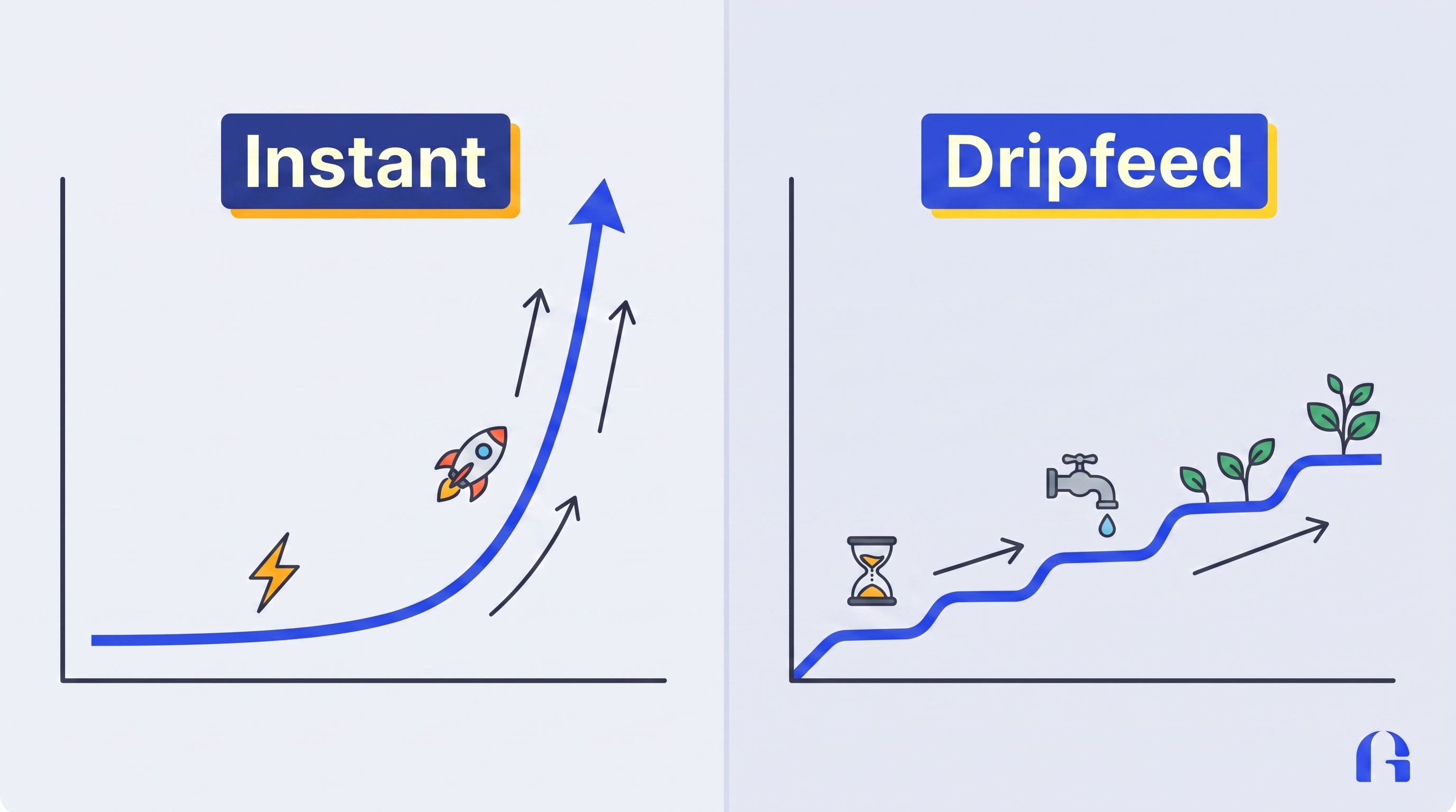 Instant vs Dripfeed: Perbandingan Lengkap &amp;amp; Kapan Pakai